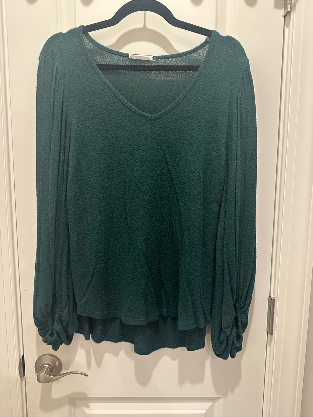 First Love Deep Teal V-Neck Long Sleeve Top